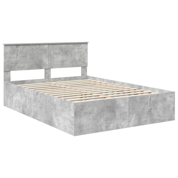 vidaXL Bed Frame Concrete Grey 150 x 200 cm Engineered Wood
