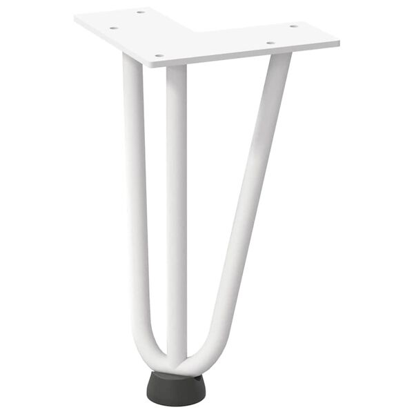 vidaXL Hairpin Legs for Coffee Table 4 pcs White 20 cm Solid Steel