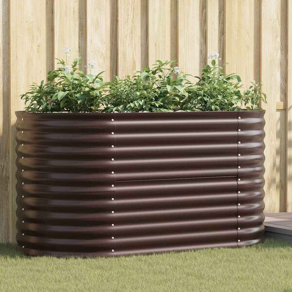 vidaXL Garden Raised Bed Brown 160 x 80 x 81 cm Steel