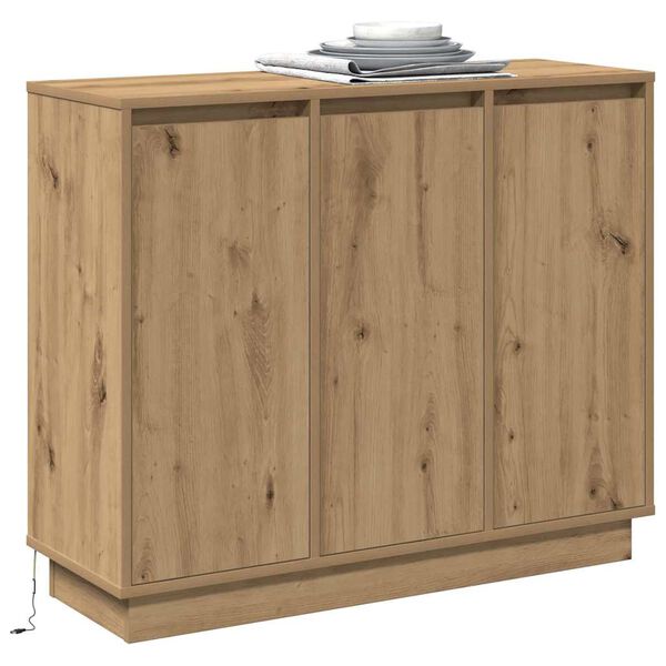 vidaXL LED Sideboard Artisan Oak 90 x 32 x 75 cm Engineered Wood