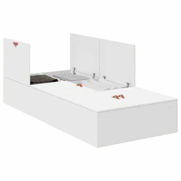 vidaXL Bed Frame with Storage White 90 x 190 cm Engineered wood