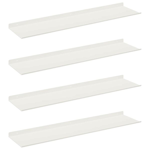 vidaXL Floating Shelf Wall-mounted 4 pcs White 80 x 18 x 2.5 cm Steel