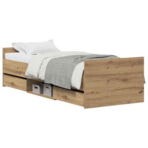 vidaXL Bed Frame Artisan Oak 193 x 78 x 50 cm Engineered Wood