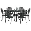 vidaXL Garden Dining Set 7 pcs Black Aluminium
