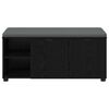 vidaXL Hall Bench with Cushion with Shelf Black Oak 100 x 38 x 46 cm