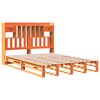 vidaXL Bookcase Bed without Mattress Wax Brown 150x200 cm King Size Solid Wood Pine