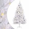 vidaXL Artificial Christmas Tree 210 cm PVC and Steel White