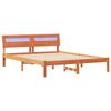 vidaXL Bed Frame with Headboard Wax Brown 160 x 200 cm Solid Pine Wood
