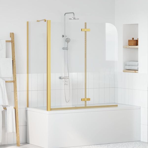 vidaXL Shower Enclosure Gold 120 x 68 x 130 cm ESG Glass and Aluminium
