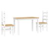 vidaXL 3 Piece Dining Set PANAMA White Solid Wood Pine
