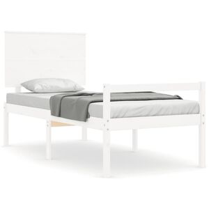 vidaXL Senior Bed without Mattress White 90x200 cm Solid Wood