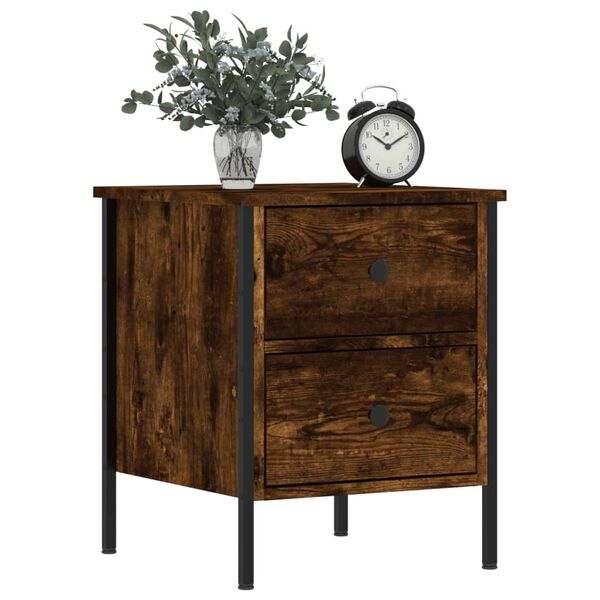 vidaXL Bedside Cabinets 2 pcs Smoked Oak 40x42x50 cm Engineered Wood