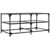 vidaXL Coffee Table with Transparent Glass Top 98.5x50x45 cm Steel