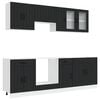 vidaXL 8 Piece Kitchen Cabinet Set "Kalmar" Black Engineered Wood