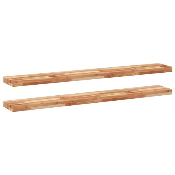 vidaXL Floating Shelves 2 pcs 120x20x4 cm Oil Finished Solid Wood Acacia