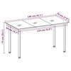 vidaXL Garden Dining Table Black 140x70x74 cm Steel and Glass