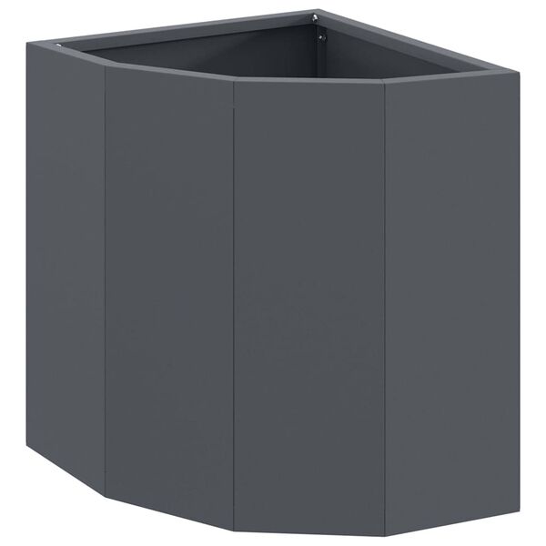 vidaXL Corner Planter Anthracite 30 x 30 x 35 cm Steel