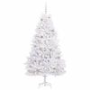 vidaXL Artificial Hinged Christmas Tree White 180 cm PVC and Steel