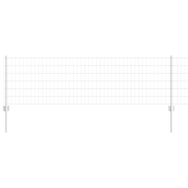 vidaXL Fence with Post Silver 0.6 x 25 m Steel