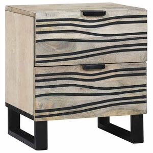 vidaXL Bedside Cabinet with Drawer White and Black 40 x 33 x 46 cm