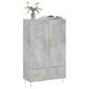 vidaXL Highboard Concrete Grey 69.5x31x115 cm Engineered Wood
