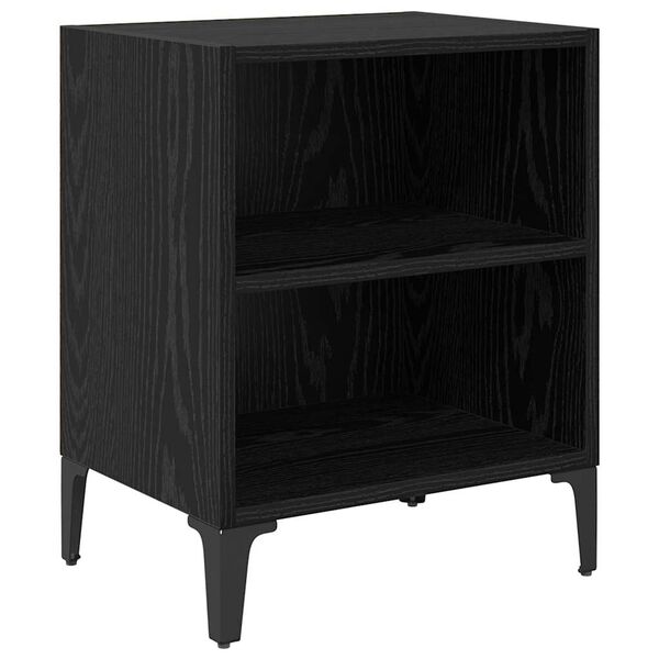 vidaXL Bedside Cabinet Black Oak 40 x 30 x 50 cm Engineered Wood