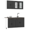 vidaXL 4 Piece Kitchen Cabinet Set Porto Black Engineered Wood
