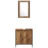 vidaXL Bathroom Furniture Set with Shelf 3 pcs Brown Engineered wood