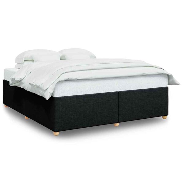 vidaXL Bed Frame without Mattress Black&nbsp;Super King Fabric