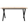 vidaXL Coffee Table X-Frame 90x90x45 cm Solid Wood Pine and Steel