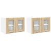 vidaXL Hanging Cabinet with Door Riga 2 pcs Sonoma Oak 60 x 31 x 40 cm