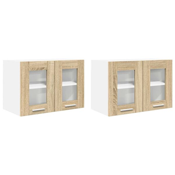 vidaXL Hanging Cabinet with Door Riga 2 pcs Sonoma Oak 60 x 31 x 40 cm