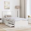vidaXL Bed Frame White and Silver 75 x 190 cm Engineered Wood