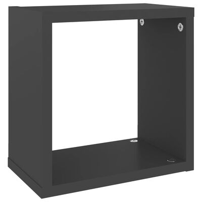 vidaXL Wall Cube Shelves 6 pcs Grey 26x15x26 cm
