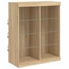 vidaXL Sideboard with LED Lights Sonoma Oak 202x37x100 cm