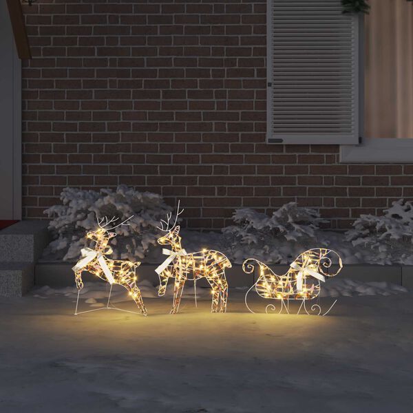 vidaXL LED Reindeers with 60 LEDs 3 pcs Warm White PET