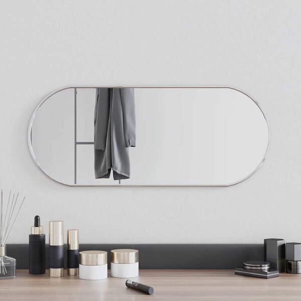 vidaXL Wall Mirror Silver 60x25 cm Oval