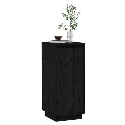 vidaXL Sideboard Black 31.5x34x75 cm Solid Wood Pine