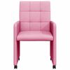 vidaXL Dining Chairs with Wheels 2 pcs Pink 58 x 65 x 94 cm Fabric