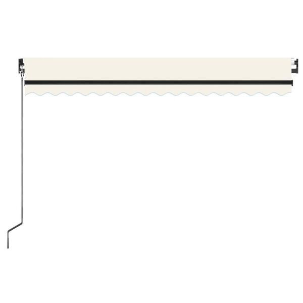 vidaXL Manual Retractable Awning with LED 450x350 cm Cream