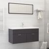 vidaXL Bathroom Furniture Set High Gloss Grey Engineered Wood