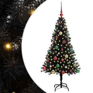 vidaXL Christmas Tree with 150 LEDs with Stand Black 150 cm PVC