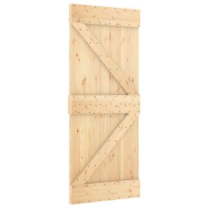 vidaXL Sliding Door NARVIK Natural and Black 70 x 210 cm (213.5 cm)