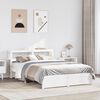 vidaXL Bed Frame with Headboard without Mattress White 135x190 cm Double