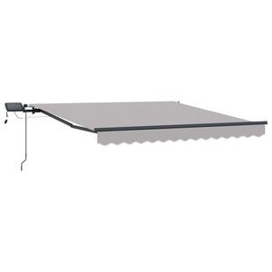 vidaXL Retractable Awning Light Grey 300 x 250 cm Fabric and Aluminium