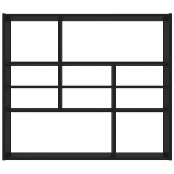 vidaXL Wall Shelf Black 90x16x78 cm Engineered Wood