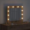 vidaXL Vanity Mirror with LED Strip Lights Smoked Oak 60 x 55 x 18 cm