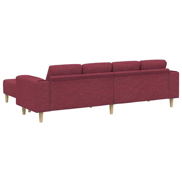 vidaXL Sofa Set Wine red Fabric