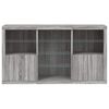 vidaXL Sideboard with LED Lights Grey Sonoma 181.5x37x100 cm