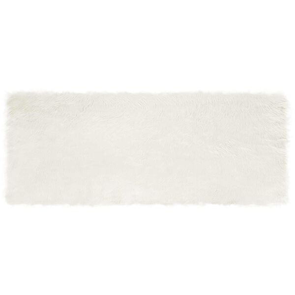vidaXL Faux Sheepskin Rug Tafalla White 80 x 200 cm Polyester